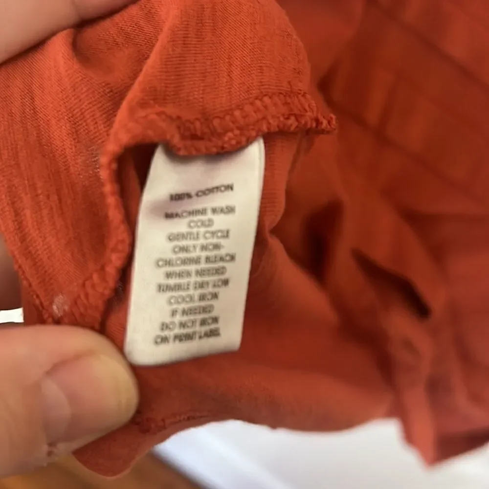 ☀️ Ann Taylor Loft Burnt Pumpkin Orange Ruffle Front Top ☀️